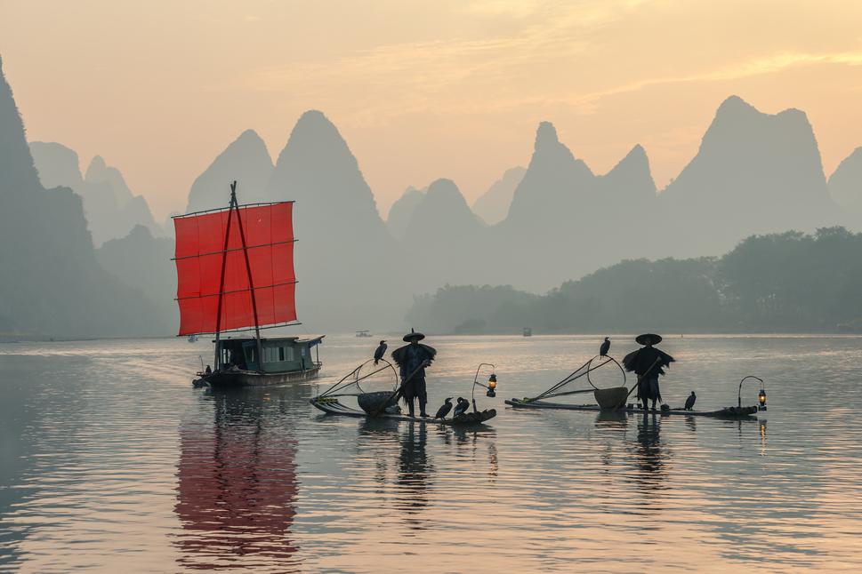 Fischerboote auf dem Li River