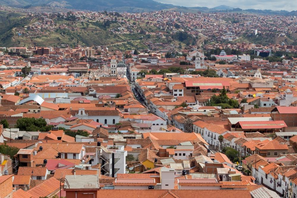 Stadt Sucre aus der Vogelperspektive