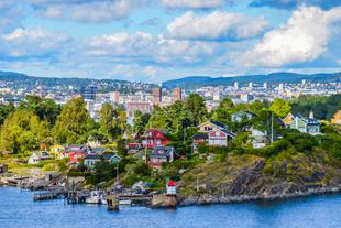 Blick auf Oslo vom Oslofjord