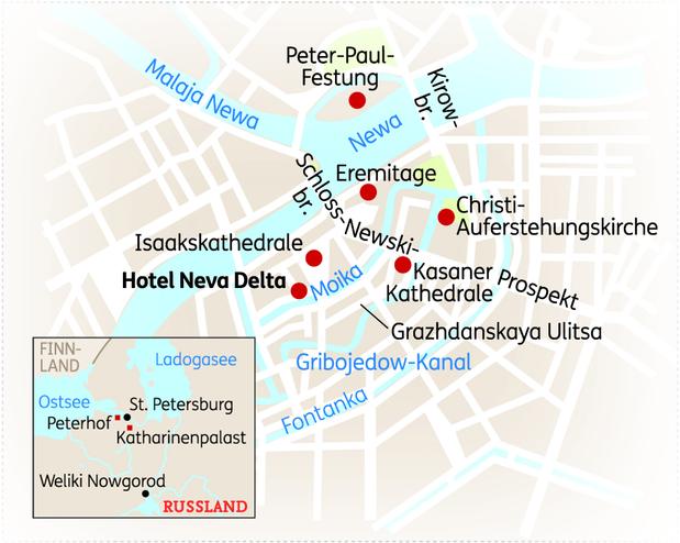 Kartenansicht der Reise 