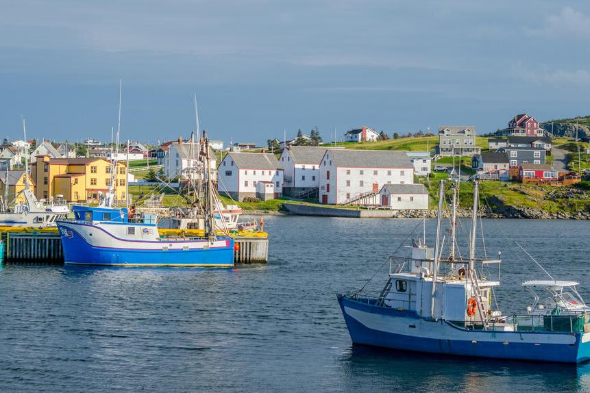 Fischerboote im Hafen von Twillingate 