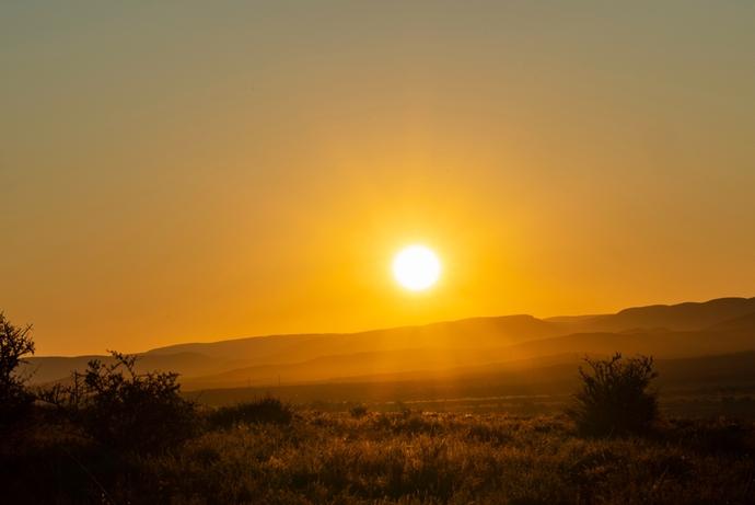 Sonnenuntergang in Addo