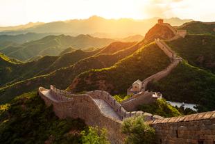 Chinesische Mauer bei Sonnenuntergang