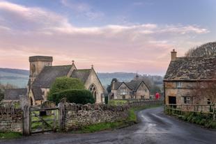Snowshill Church in eine Dorf in Cotswolds