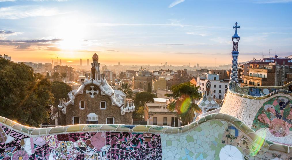 Aussicht auf Barcelona vom Parc Güell, Spanien Reisen