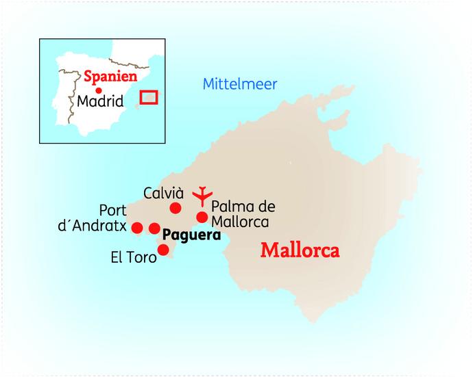 Reiseroute der 8 Tage Mallorca Reise