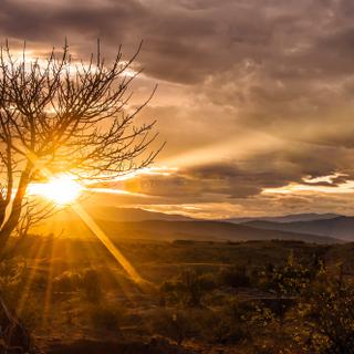 Sonnenuntergang in der Tatacoa-Wüste