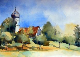 Aquarell Kloster Schlehdorf 