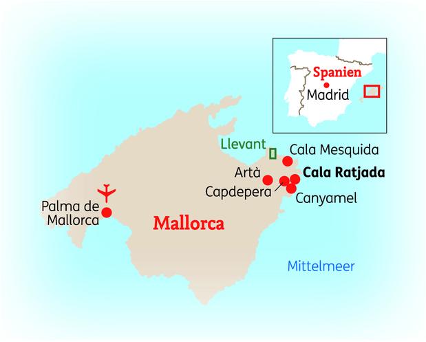 Reiseroute der 8 Tage Mallorca Reise