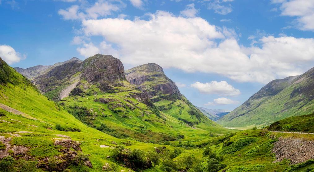 Blick auf raue Bergwelt um Glencoe während einer Schottland Gruppenreise