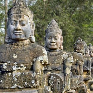 Steinstatuen in Angkor Wat, Kambodscha