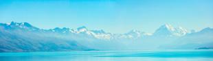 Panorama mit Mt. Cook und Mt. Tasman 