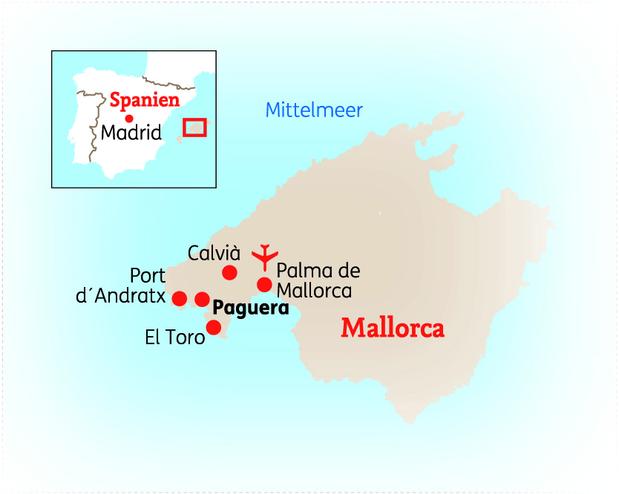 Reiseroute der 8 Tage Mallorca Reise