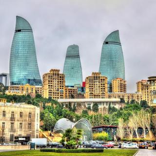 Blick auf Baku