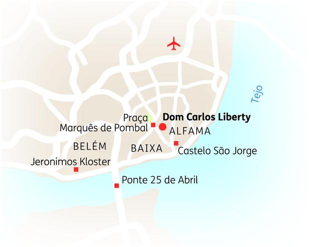 Reiseroute der 5 Tage Lissabon Reise