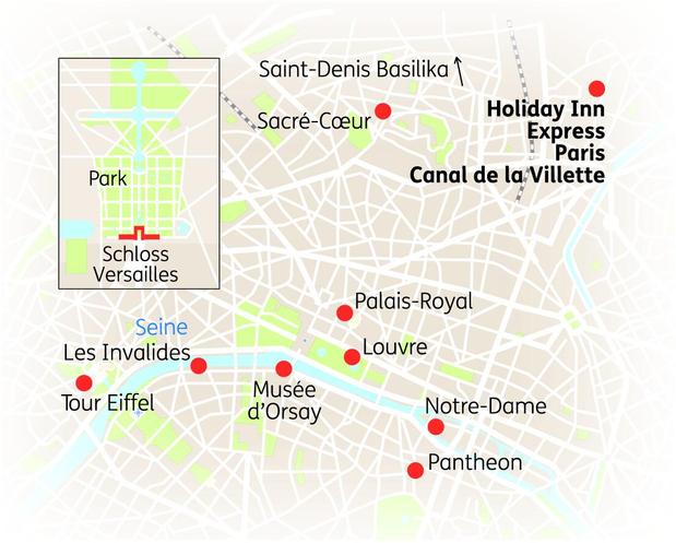 Reiseroute der 7-tägigen Paris Reise