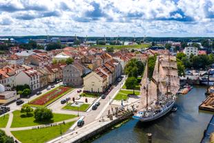 Vogelperspektive auf Klaipeda