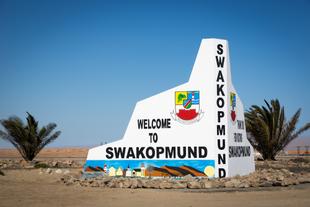 Willkommensschild in Swakopmund