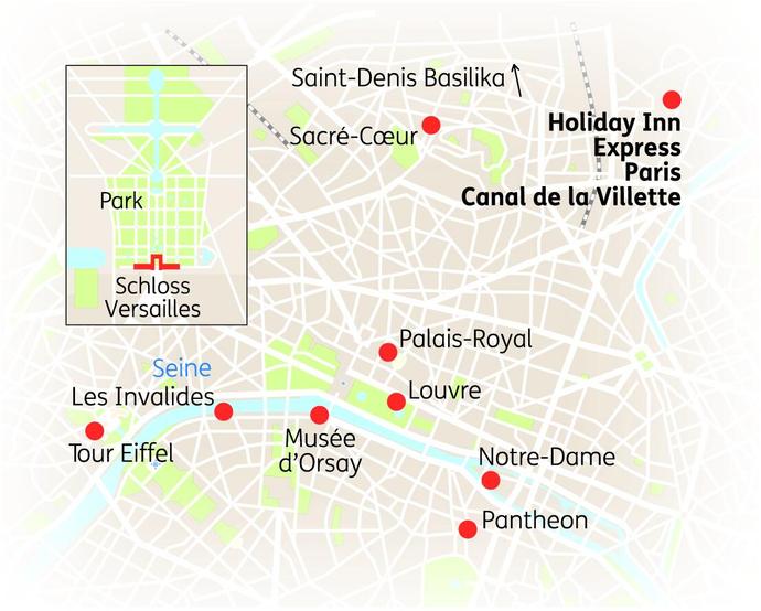 Reiseroute der 7-tägigen Paris Reise