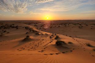 Sonnenuntergang in der Wahiba Wüste