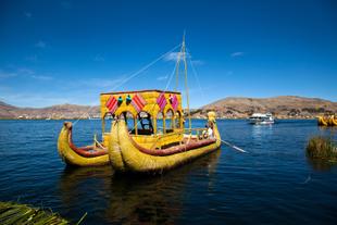 Traditionelle Boot auf dem Titicacasee