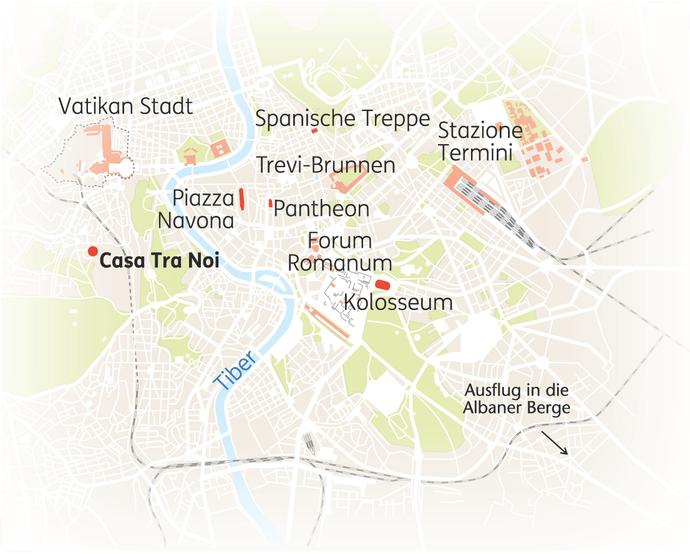 Reiseroute der 7-tägigen Rom Reise