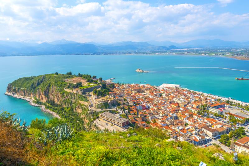 Nafplio Ausblick über Altstadt, Griechenland