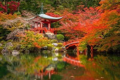 Daigo-ji Tempel in Kyoto im Herbst, Japan
