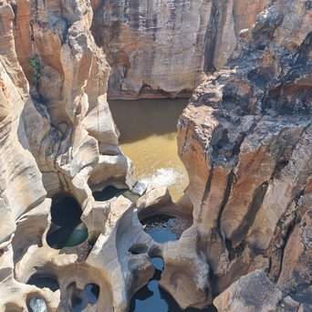 Die Bourke’s Luck Potholes an der Panorama Route in Südafrika