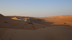 Jeep in der Wahiba Wueste, Oman 