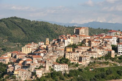 Ausblick auf Dorf, Cilento