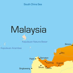 Landkarte, beste Reisezeit für Malaysia