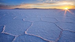 Sonnenaufgang Salar de uyuni, Bolivien