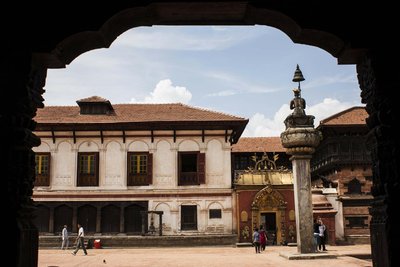 Ausblick auf einen Platz in Bhaktapur, Nepal