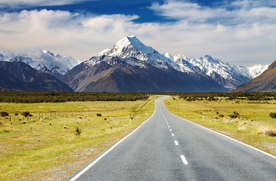 Southern Alps Straße zum Mount Cook, Neuseeland
