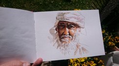 Aquarell Mann Oman