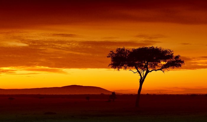Sonnenuntergang in Kenia