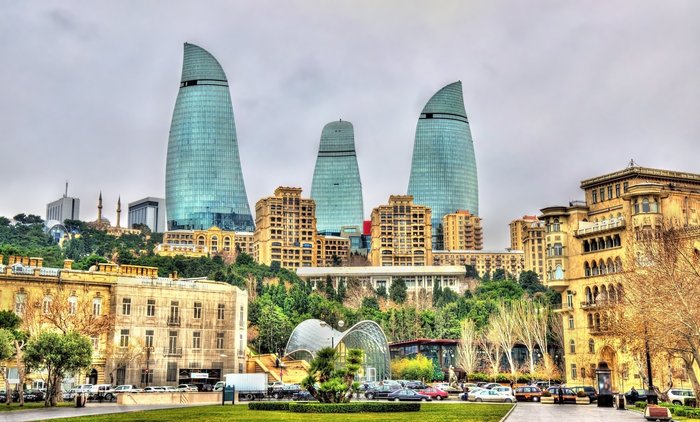 Blick auf Baku