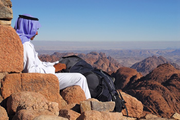 Sinai: Beduine und Sicht über die Berge