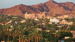 Blick auf Oase, Oman