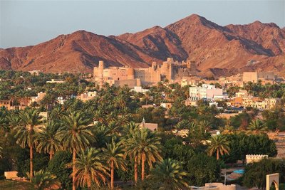 Blick auf Oase, Oman