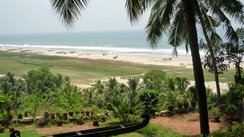 Blick auf das Meer und Stand, Indien