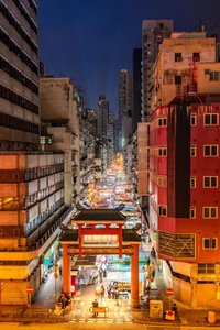 Kowloon Temple Street Night Market Nachtmarkt in Hongkong