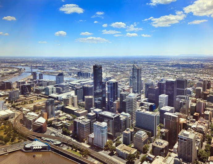 Blick auf Melbourne 