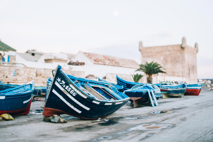 Fischerboote im Hafen von Essaouira 