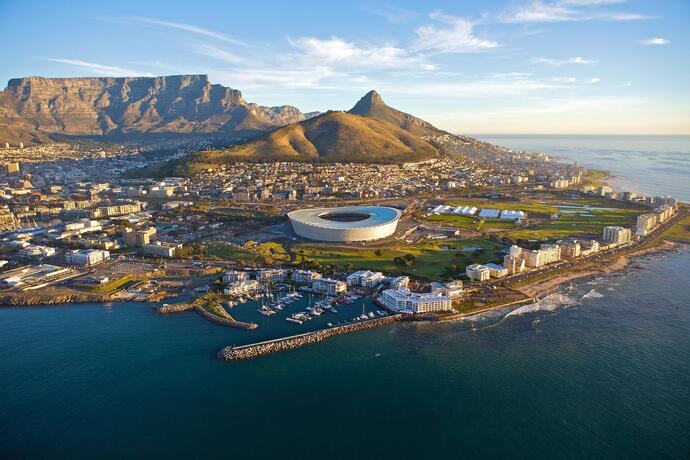 Sicht auf die Metropole Kapstadt in Südafrika