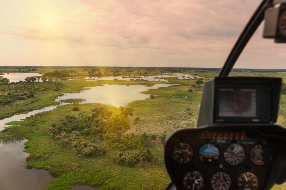 Helikopterflug über das Okavango-Delta