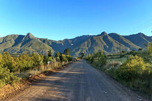 Strasse bei Swellendam mit Langeberg Range