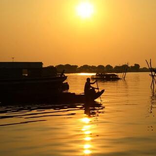 Tonle Sap zum Sonnenuntergang