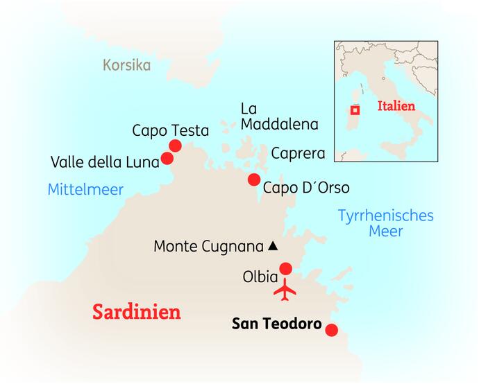 8 Tage Sardinien Wandern Reise 2022